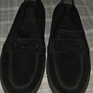 Vionic Black Suede Penny Loafers - Slip-On Dress Shoes